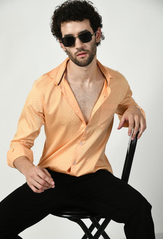 ORANGE PARTY SATIN SHIRT